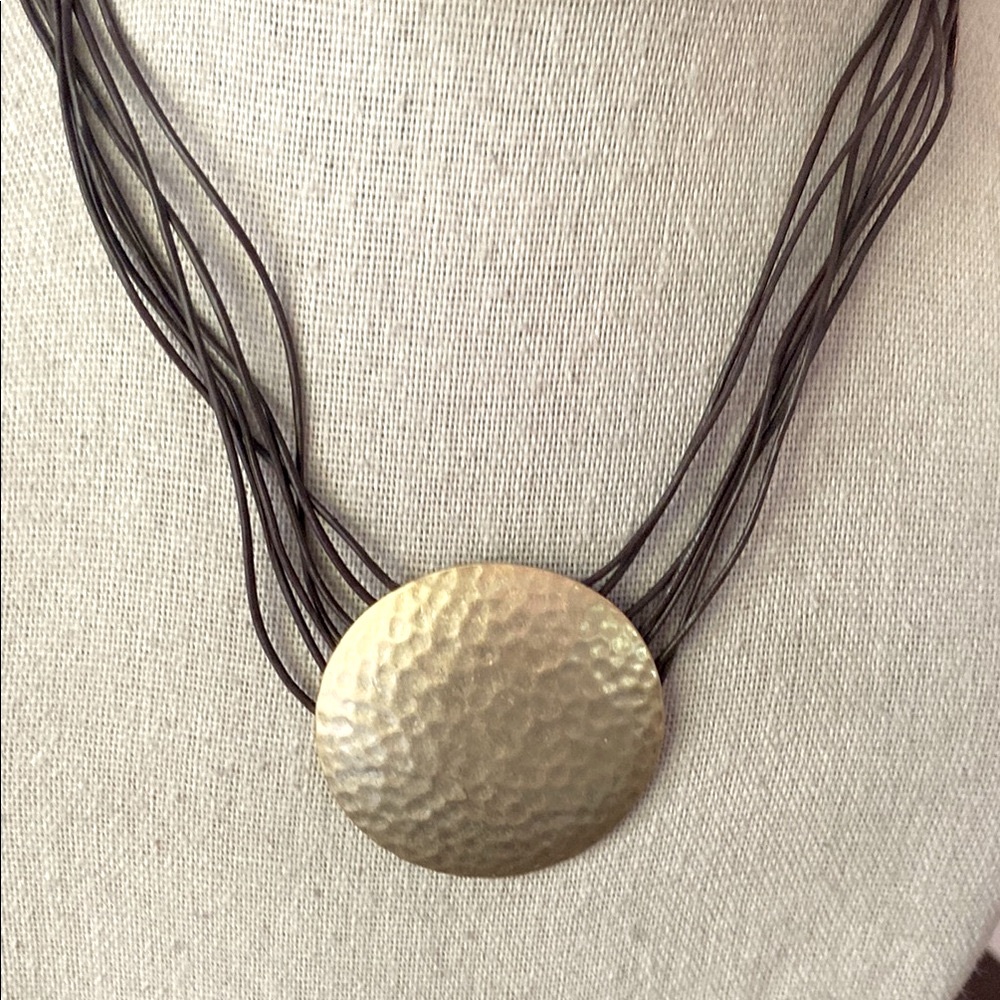 Bohemian Multi strand rope, BoHo, Elegant Gold Pendant Necklace